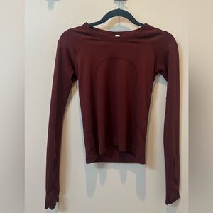 Lululemon Maroon Long Sleeve Top Size 4